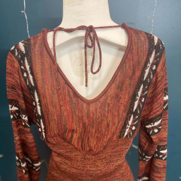 Vintage 1990s Wool Blend Moth Pattern Sweater size S - Picture 4 of 5